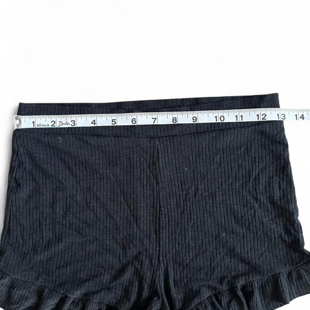 Aerie Ribbed Ruffle Lounge Pajama Shorts Black Size Medium - Picture 4 of 5